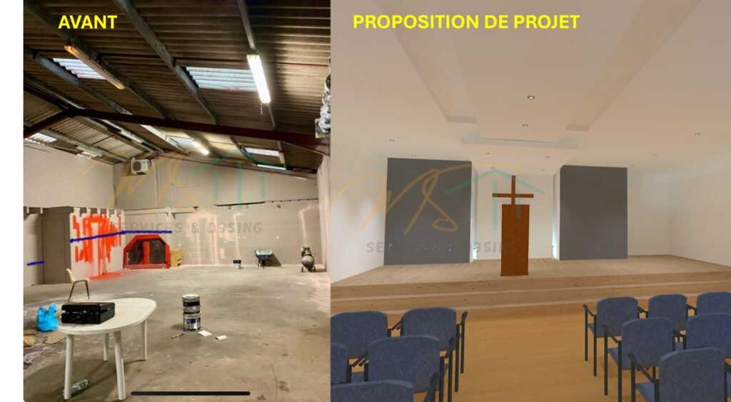Avant et après proposition d'un projet de réaménagement intérieur